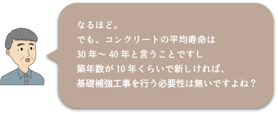築10年くらいであれば基礎補強工事を行う必要性はないですよね？
