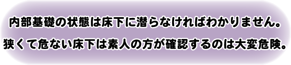 素人が床下を確認するのは大変危険です。